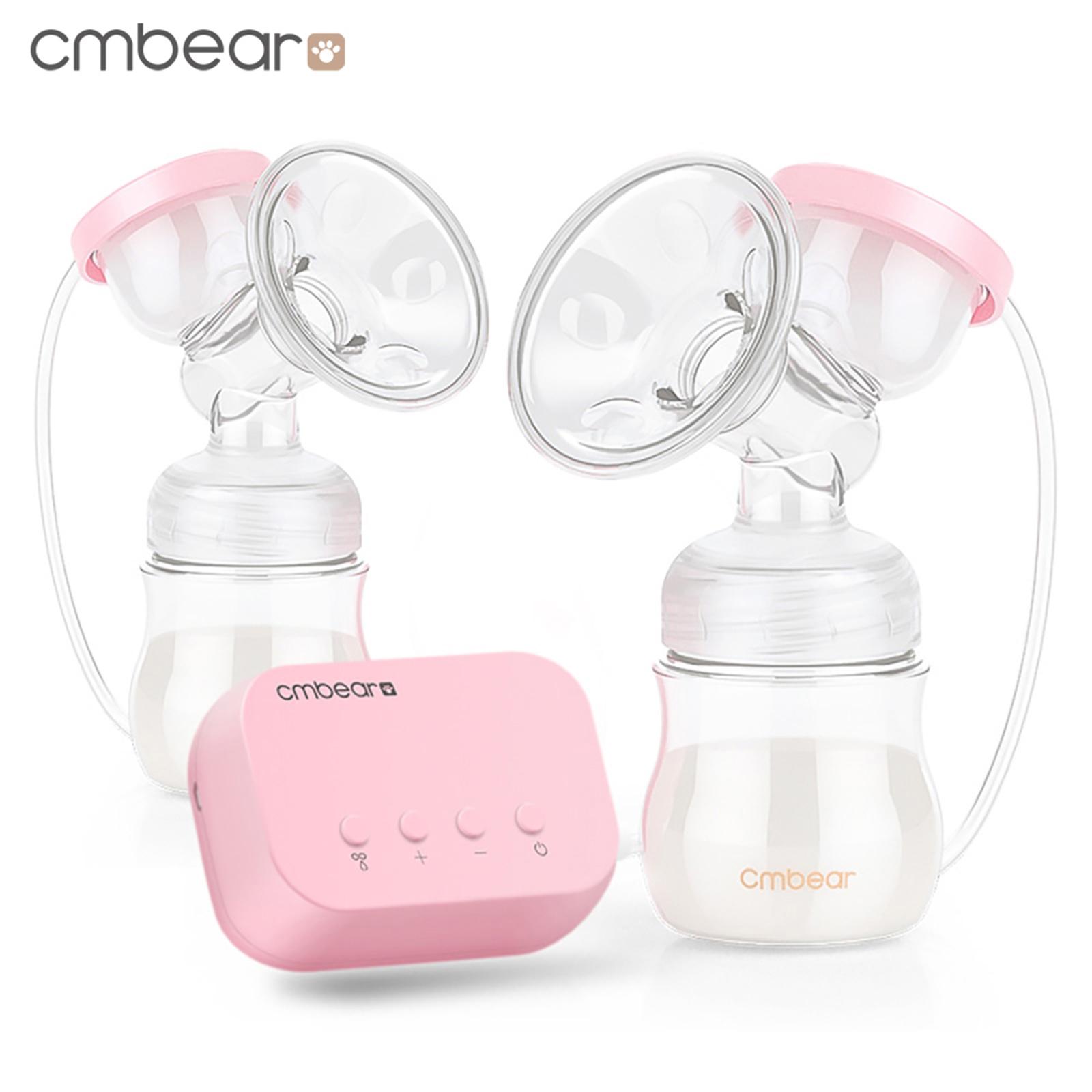 Portable Double Electric Breast Pump with Massage & Suction 2 Modes 12 Levels Adjustable Quiet Breastfeeding Pump Safe
