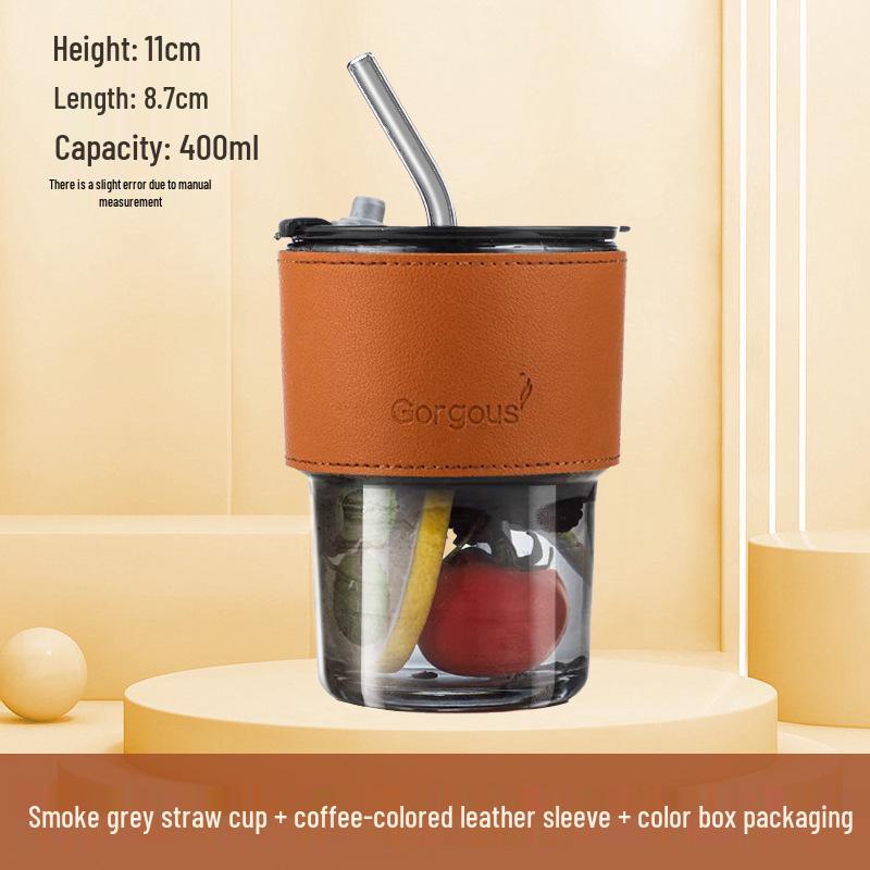 Bamboo Glass Cup: Versatile & High-Value Double-Walled Cup with Straw for Water, Coffee, & More - Premium Souvenir