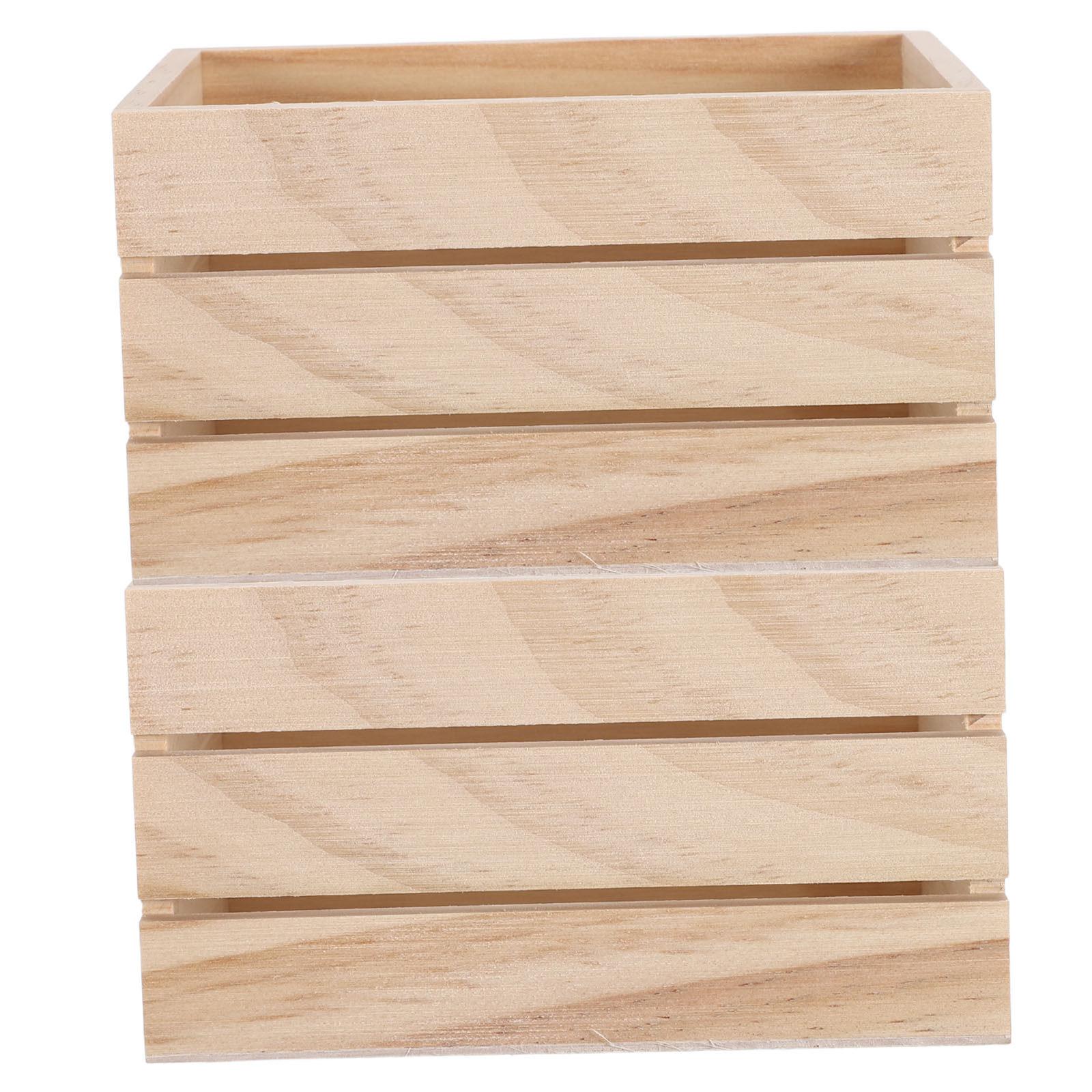 

2Pcs Unfinished Wooden Crate Set Pine Wood Large Capacity Decorative Storage Box DIY Craft Project Rustic Farmhouse Kitchen 12.5X9X7CM