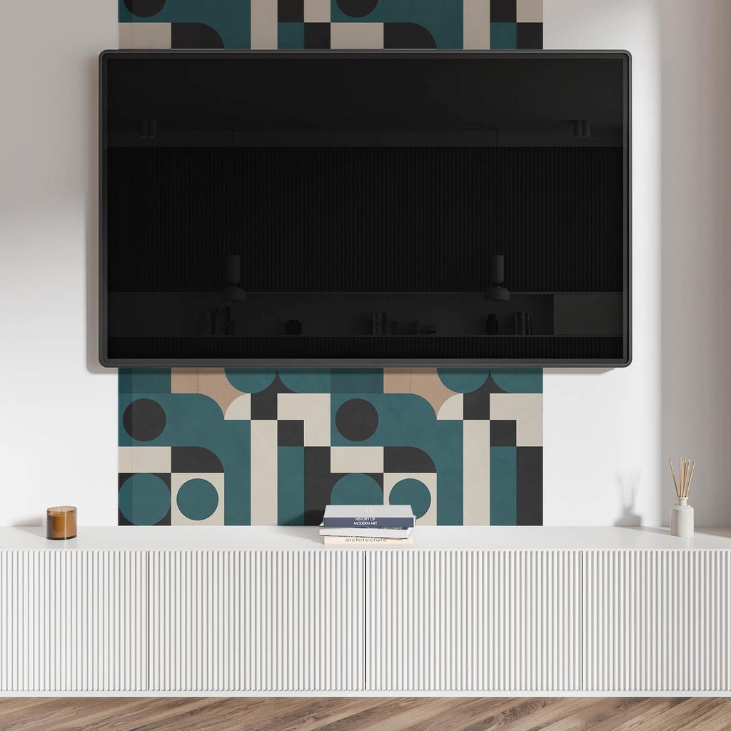 Dekoracyjny Panel Ścienny Samoprzylepny Winyl 120X60 Cm Abstrakcyjne Kształty I Formy