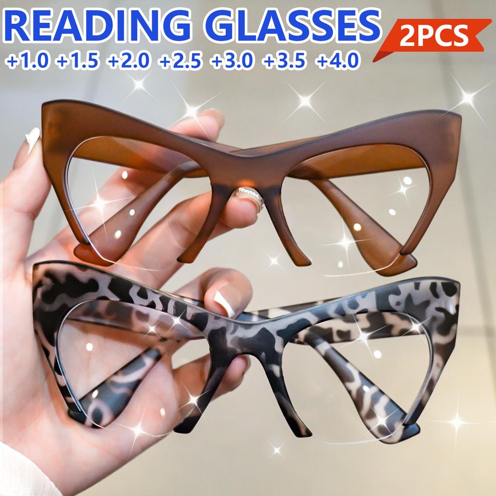 Fashion Full Frame Cat Eye Reading Glasses Clear Lens Simplicity Decorative Glasses Computer Spectacles for Women Men