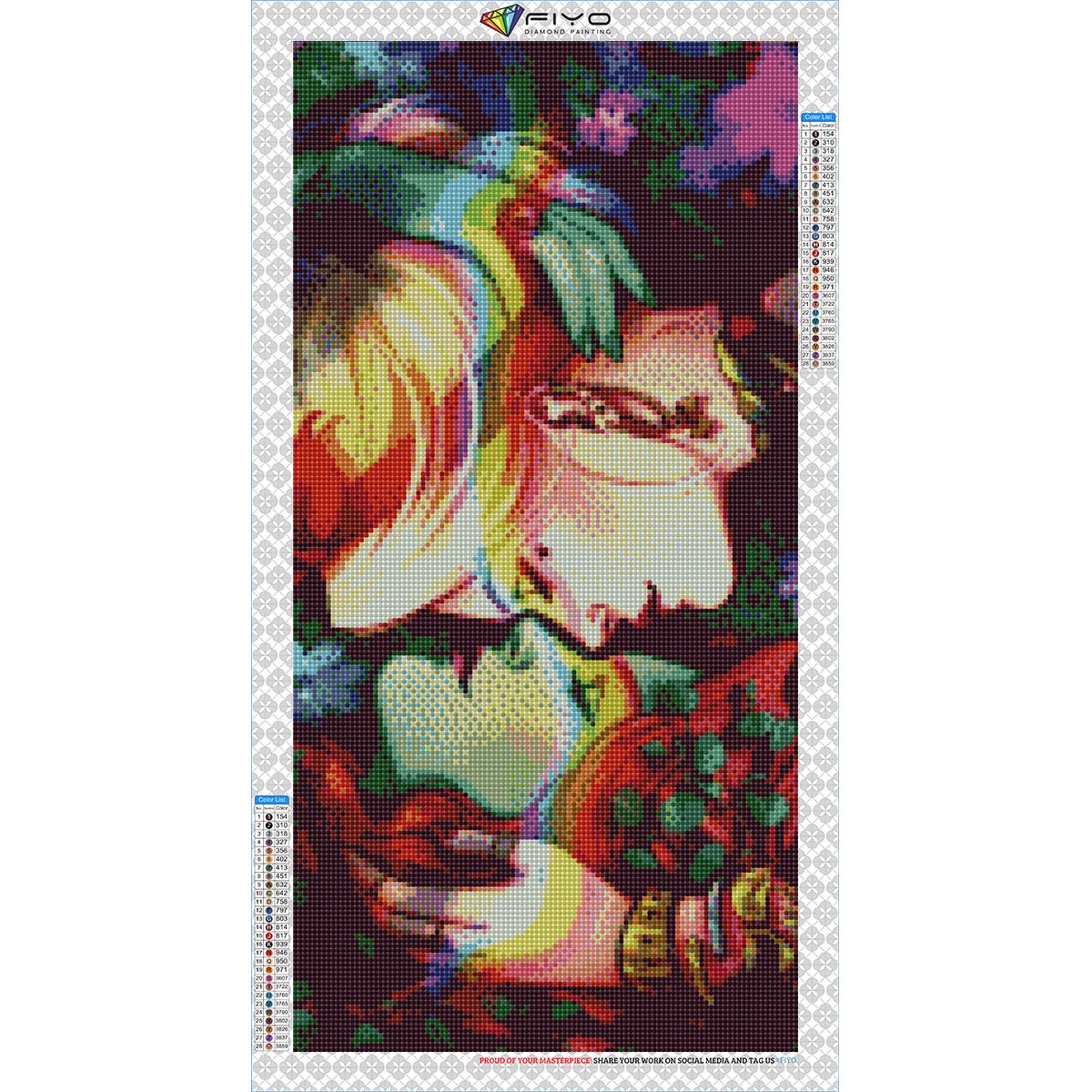 

5D DIY Рамка Алмазная картина Встреча Пара Полный квадратный круглый Вышивка крестиком Портрет Мозаика Роза Домашний декор Full Square 20x40CM