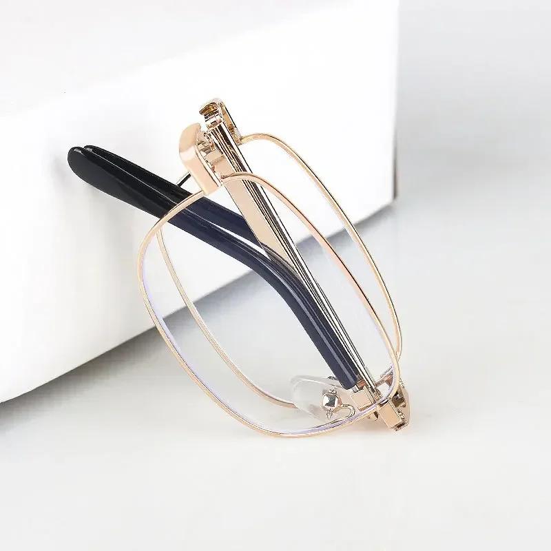 

Portable Metal Foldable Reading Glasses Ultralight Men Business Presbyopia Glasses Eyewear +1.0 to+4.0 Gafas De Lectura Mujer +100 золотой
