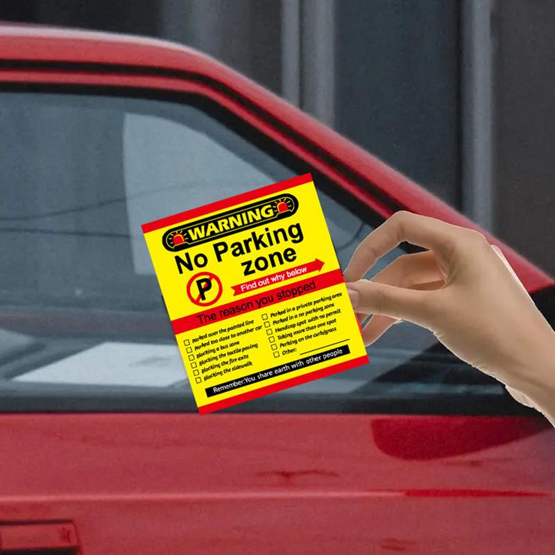 50 Pieces No Parking Zone Cards Bad Parking Cards Warning Safety Stickers Multiple Reason Violation Adult Sock Stuffer