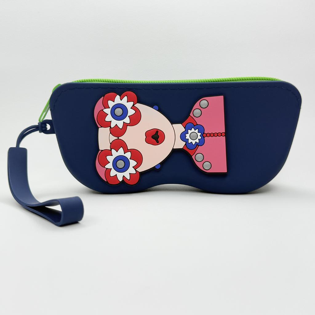 Glasses Case Decorative Eyewear Storage Bag Sunglasses Holder Cartoon-Style Silicone Glasses Bag For Gift Personal Use Daily Use