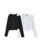 LIFEWORK Women'S Slit Ribbed Long Sleeve T-Shirt