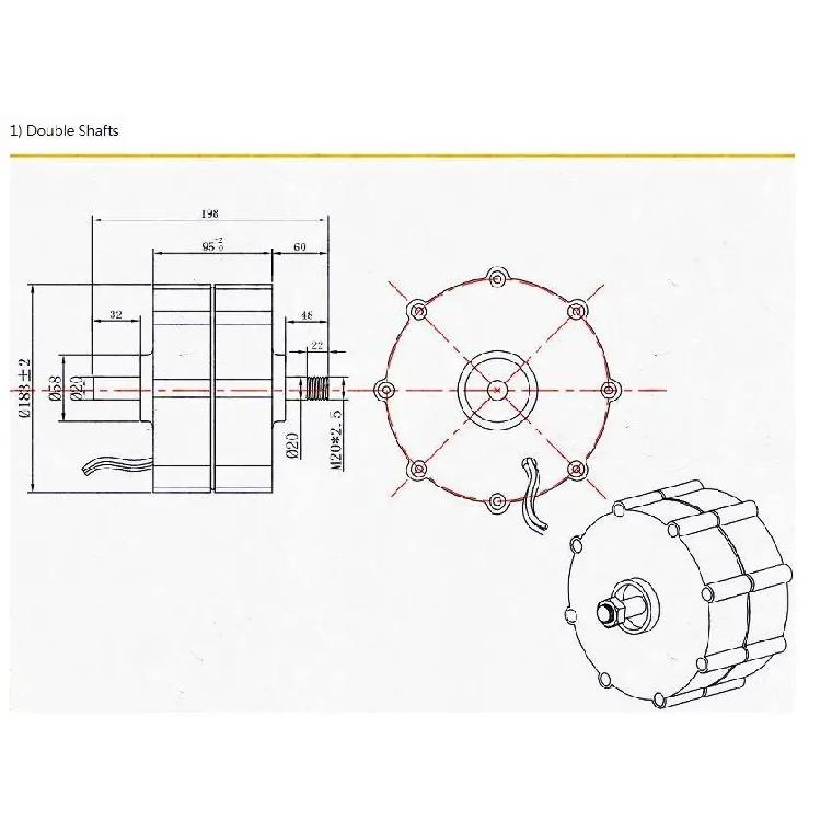 5KW Low RPM Electric Generator 24V 48V 96V 120V 220V Factory Alternator Permanent Magnet Rare Earth Turbine 3000W With Base