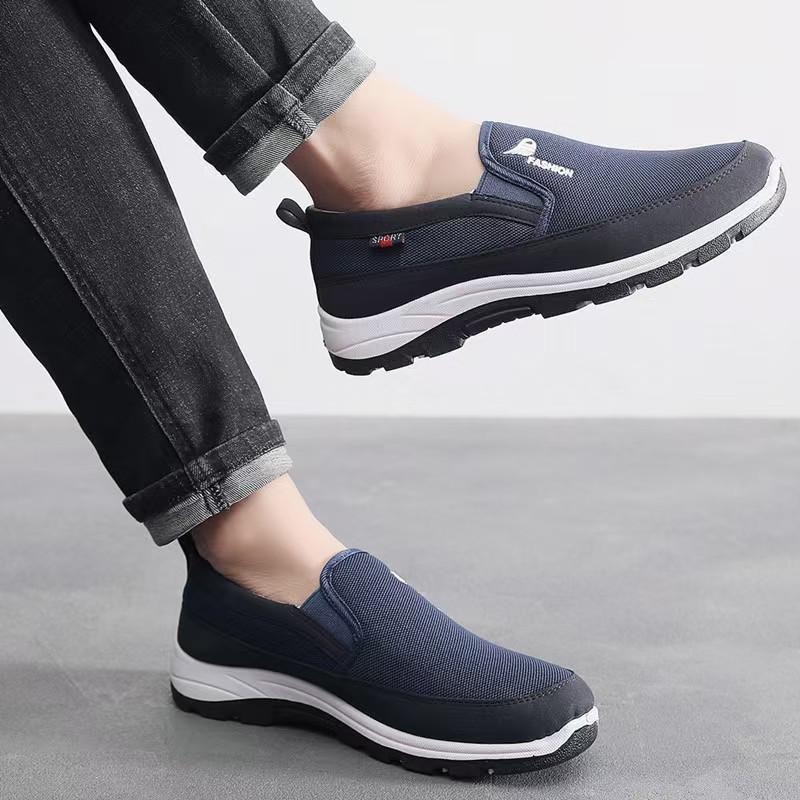 New Cross Men's Casual Non-slip Wear-resistant Slip-on Cloth Shoes for Middle-aged and Elderly