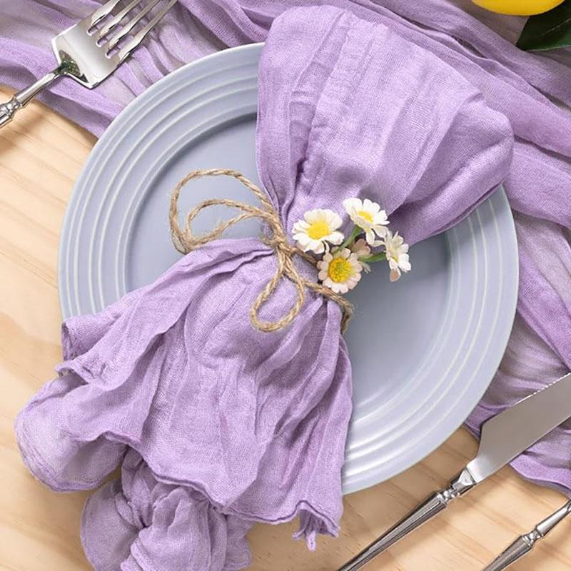 6pcs Napkins Wrinkled Dinner Napkins Soft Cotton Table Napkins Decorative Cloth Napkins for Weddings Parties Family Everyday Use