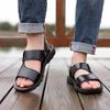 Men's Sandals Summer Leather Soft Bottom Non Slip Beach Shoes New Large Casual Trendy Outerwear Cool Slippers