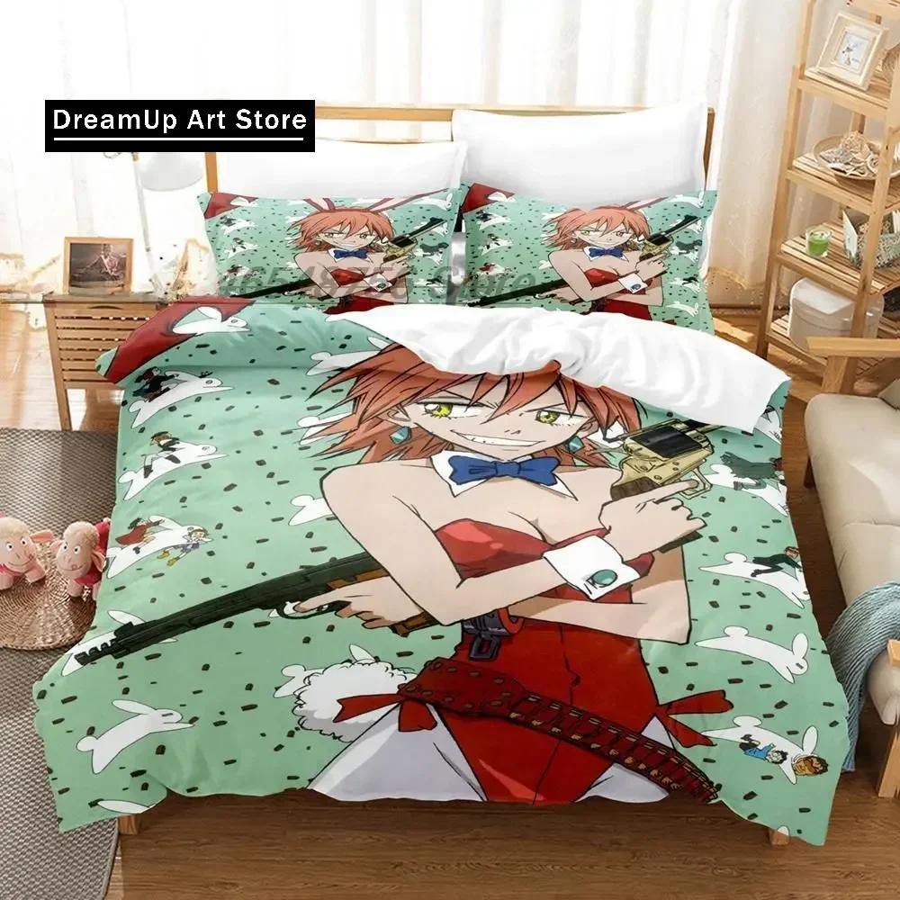 3D Print Fashion Anime FLCL Bedding Set Boys Girls Twin Queen Full Size Duvet Cover Pillowcase Bed Set Adult Bedroom