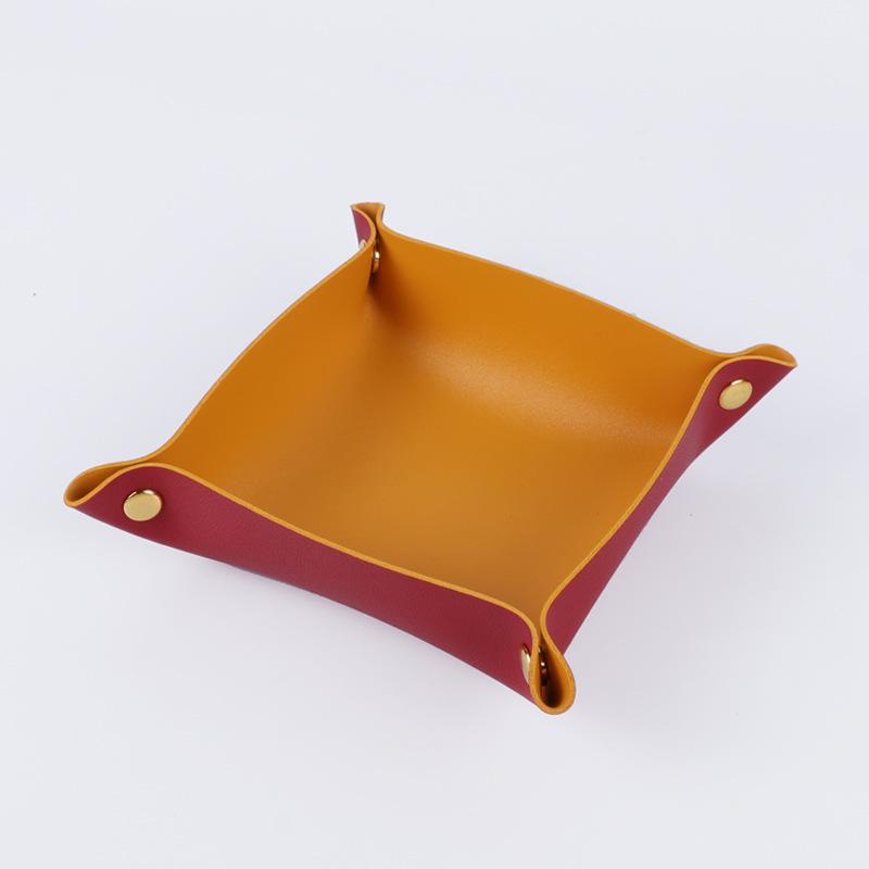 Nordic-Style Leather Desktop Organizer Tray for Cosmetics, Jewelry, Keys