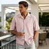 Men's Summer Casual Short-Sleeve Shirt With Collar And Multiple Pockets