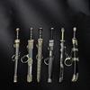 Mini Metal Sword Models Keychain Chinese Famous Ancient Sword Key Pendant Small Unopened Blade Weapons Car Key Ring Accessory