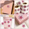 100-500pcs Laser Pink Floral Pattern Stickers Birthday Wedding Party Gift Wrapping Label Scrapbook Stationery Stickers