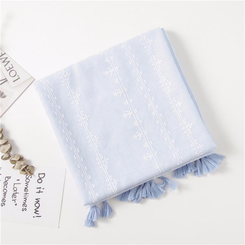 

Пасторальный весенне-летний шарф из хлопка и льна : Солнцезащитная шаль для путешествий для женщин с цветочным принтом 180*90 cm