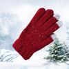Winter Thickened Velvet Finger-covered Gloves Knitted Anti-freeze Warm Life Touch Screen Magic Gloves