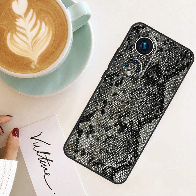 Snake Skin For Huawei P40 P20 P30 P60 Pro Nova 5T 9 P Smart Honor Magic5 Lite 50 70 90 X8 X8a X9a Case