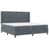 Box Spring Bed with Mattress and LED Dark Grey 200 X 200 Cm Velvet