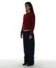 PARTIMENTO WOMEN Gradient Wide Rib Knit Crew Neck_Red