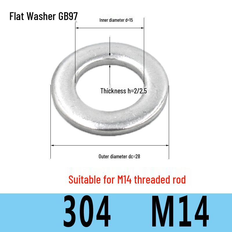 Stainless Steel Flat Washer Spacer (304/316/201) M3-M36