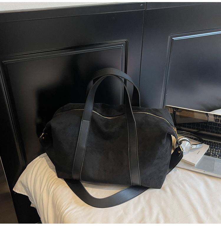 Retro Suede Handheld Big Bag Women's 2025 New High-end Large-capacity Tote Bag Commuter Shoulder Messenger Bag