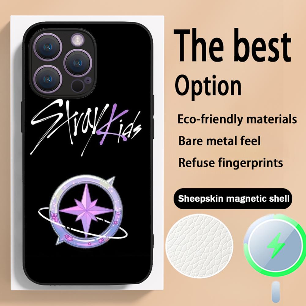 S-str-ay Coo kidEs Poster Design Phone Case For iPhone 16 15 14 13 12 11 Plus Pro Max High-end Luxury Magsafe Sheepskin