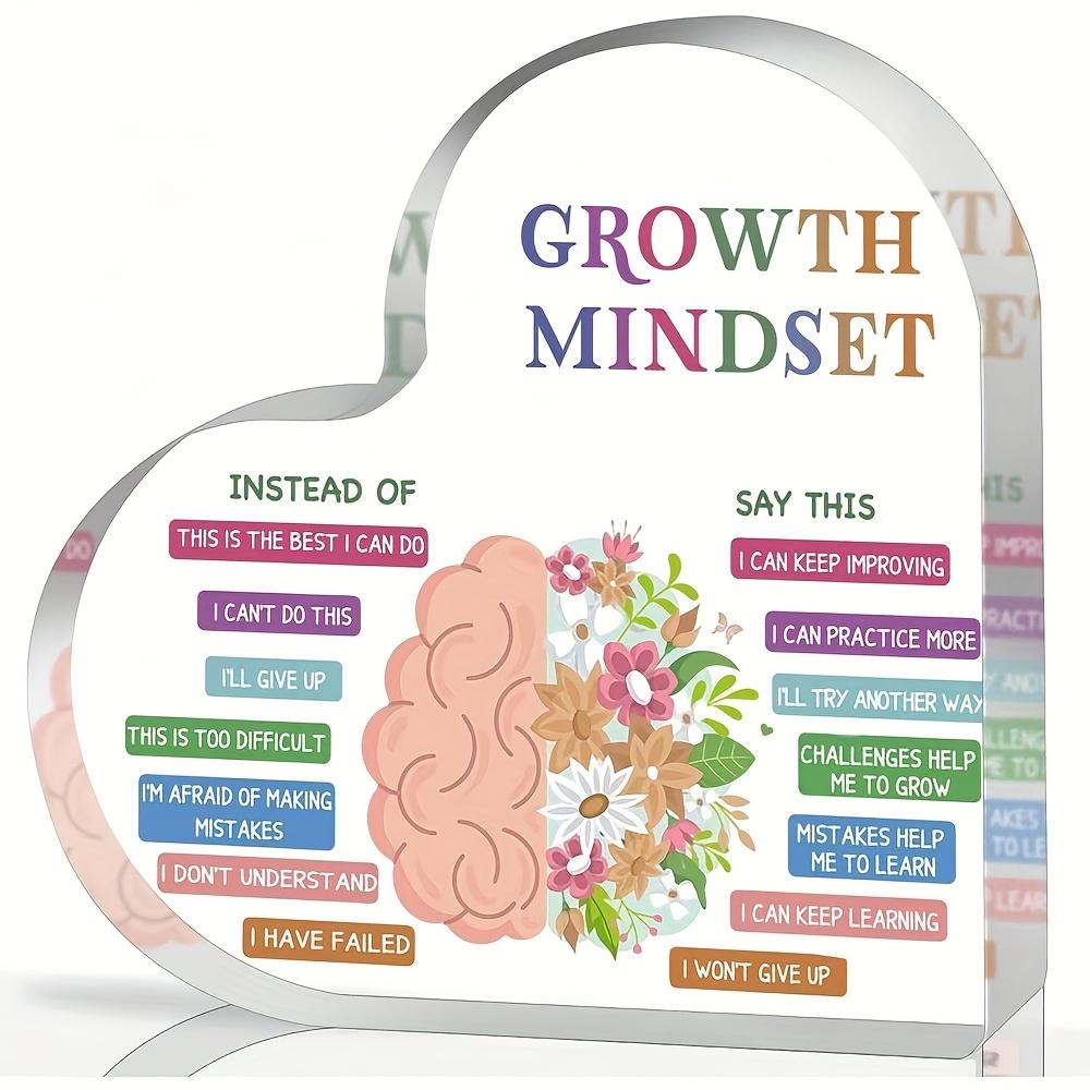 1pc, Growth Mindset Decor, Change Your Mindset Decorations Therapy Office Mental Health Classroom Art Educational Acrylic Positive Sayings Inspiration