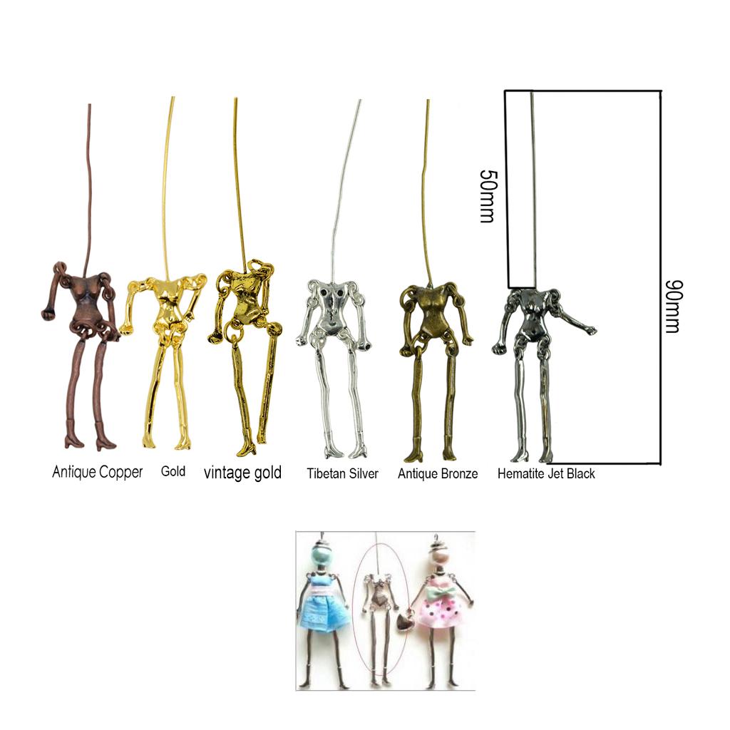 6 Sets Human Skeleton Body DIY Dolls Pendants Jewelry Making Charms Crafts