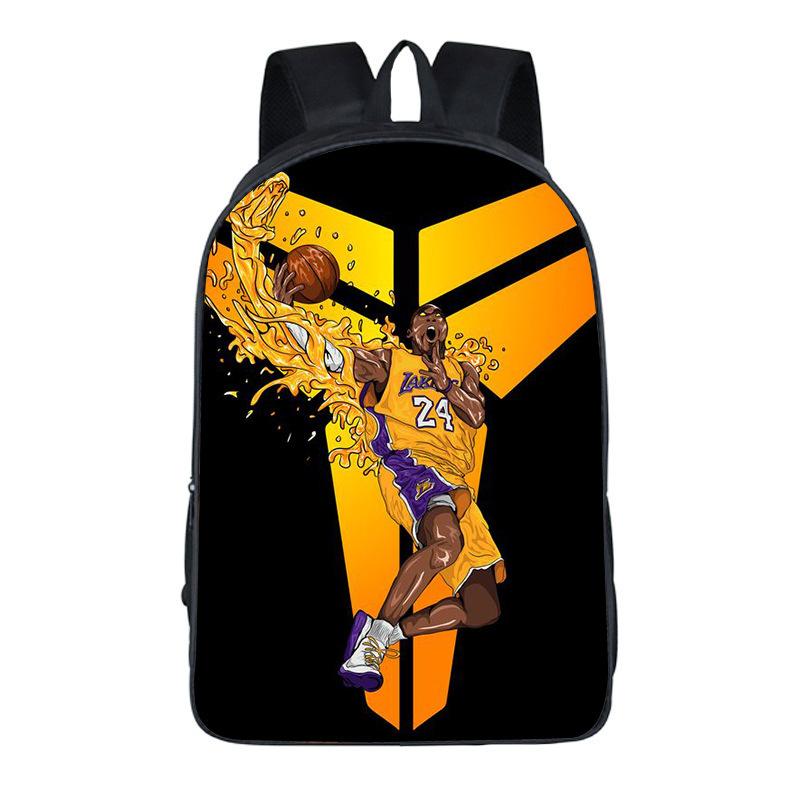 Nba Kobe Basisschool en Middelbare School Schooltas, Rugzak voor Jongens en Meisjes, Rugzak met Dubbele Rits en Grote Capaciteit