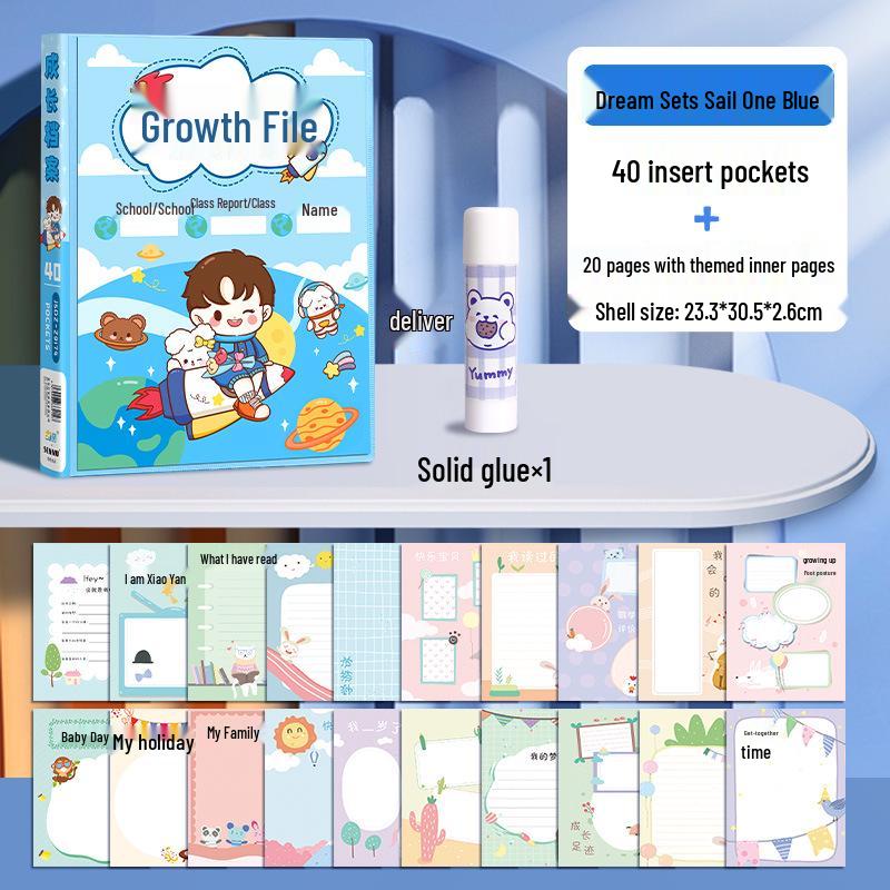 Children's Loose-Leaf Memory Book: Growth Record, Artworks, Photos & Kindergarten Keepsakes