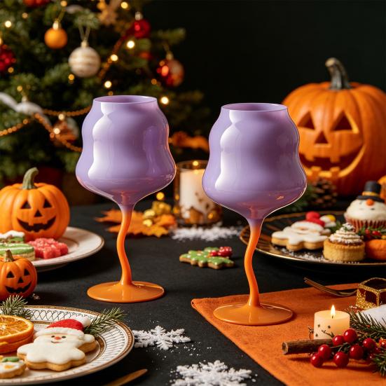 Yangyizhi Glass Goblet, Wave Cup, Creative Decorative Cocktail Glassware, Novelty Bar Goblet Tool for Wine Cocktails Juices