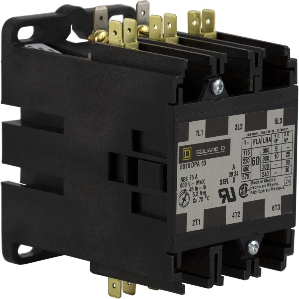 

Square D 8910DPA63V02 Definit Propose Cntctr, 120Vac, 60A, 3P, Open