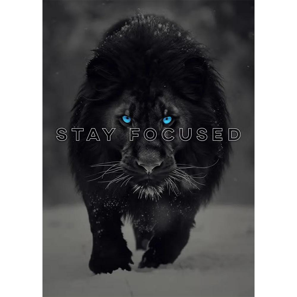 Animal Motivation Poster Panther Lion Motivational Canvas Posters Prints Canvas Painting Focus Conquer Fearless Mural Wall Decor