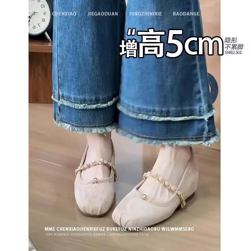 Not tired feet! Invisible inner height increase gentle and thin evening shoes spring and summer new Mary Jane single shoes women