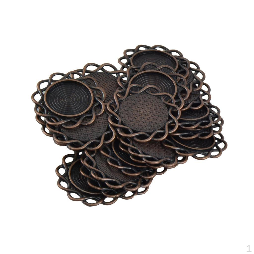 

Bronze Bezel Base Flower Connectors Charms Pendants Jewellery Findings Red Bronze
