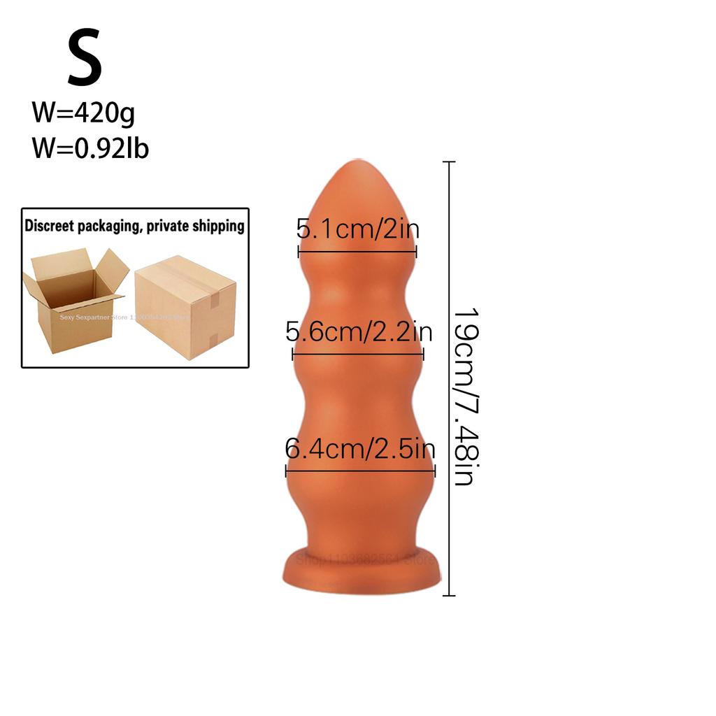 NEW 4 Size Big Huge Anal Beads Butt Plug Smooth Soft Silicone Anal Plug Dilatador Anal Dildo Penetration Anal Toys Big Buttplug