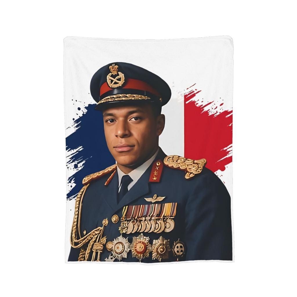 Pipini M-Mbappes Novelty Football Fleece Throw Blankets Funny Blankets for Sofa Bedroom Warm Bedroom Quilt,
