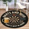 Dart Board Mats Water Fire Design Beer Theme Game Room Carpets Non Slip Floor Targets for Home Entertainment