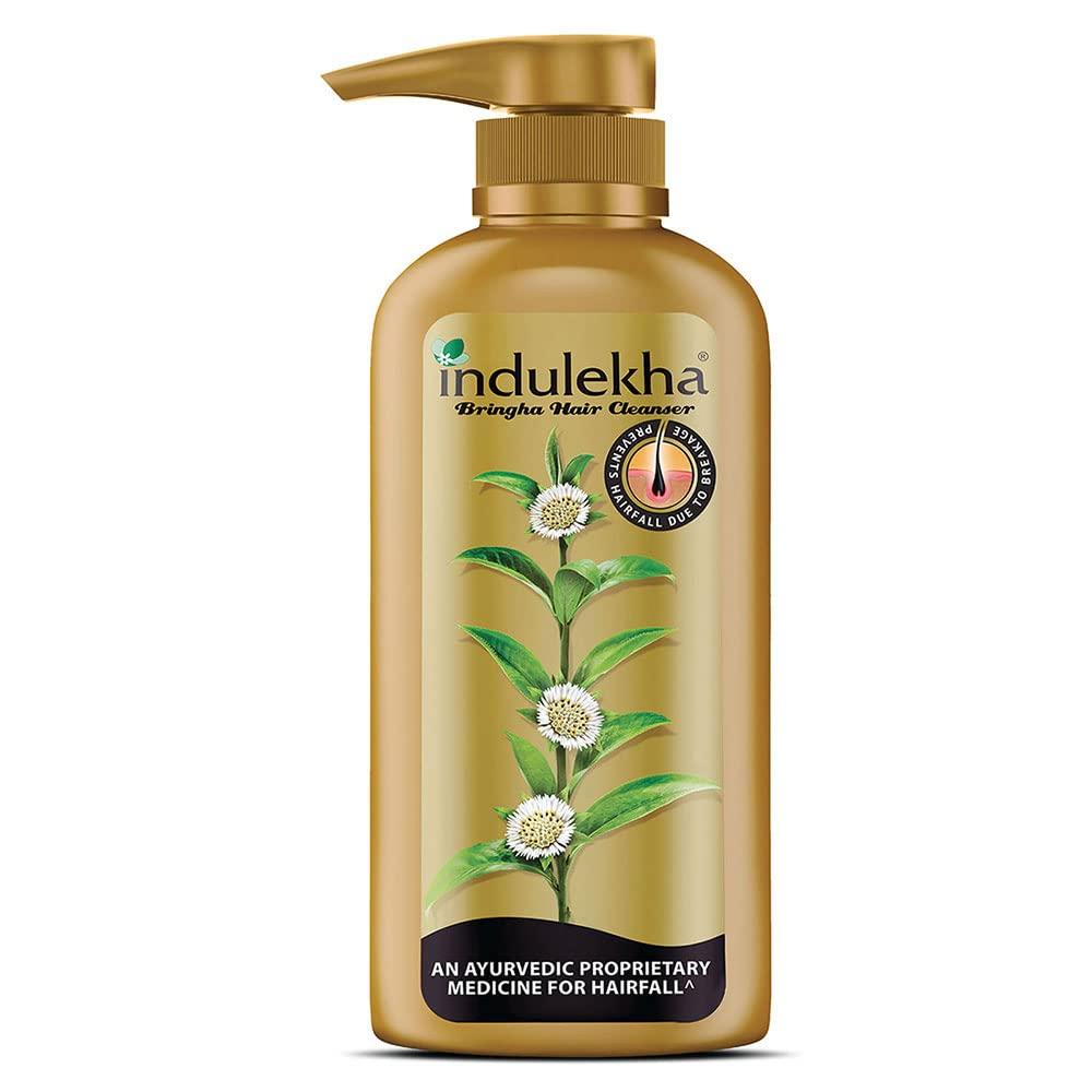 Shampoo Indulekha Bringha, Medicina Ayurvedica Proprietaria Per la Caduta dei Capelli, 580 ml e Shampoo Bringha, 200 ml