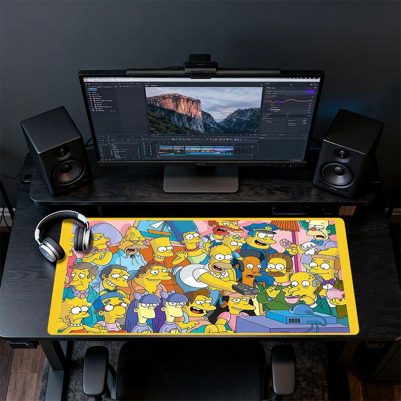 The Simpsons Poster Mouse Pad, Large Gaming Desk Mat, Non-slip XXL Mousepad for Laptop & Tablet, Mini PC Playmat with Stitched Edges