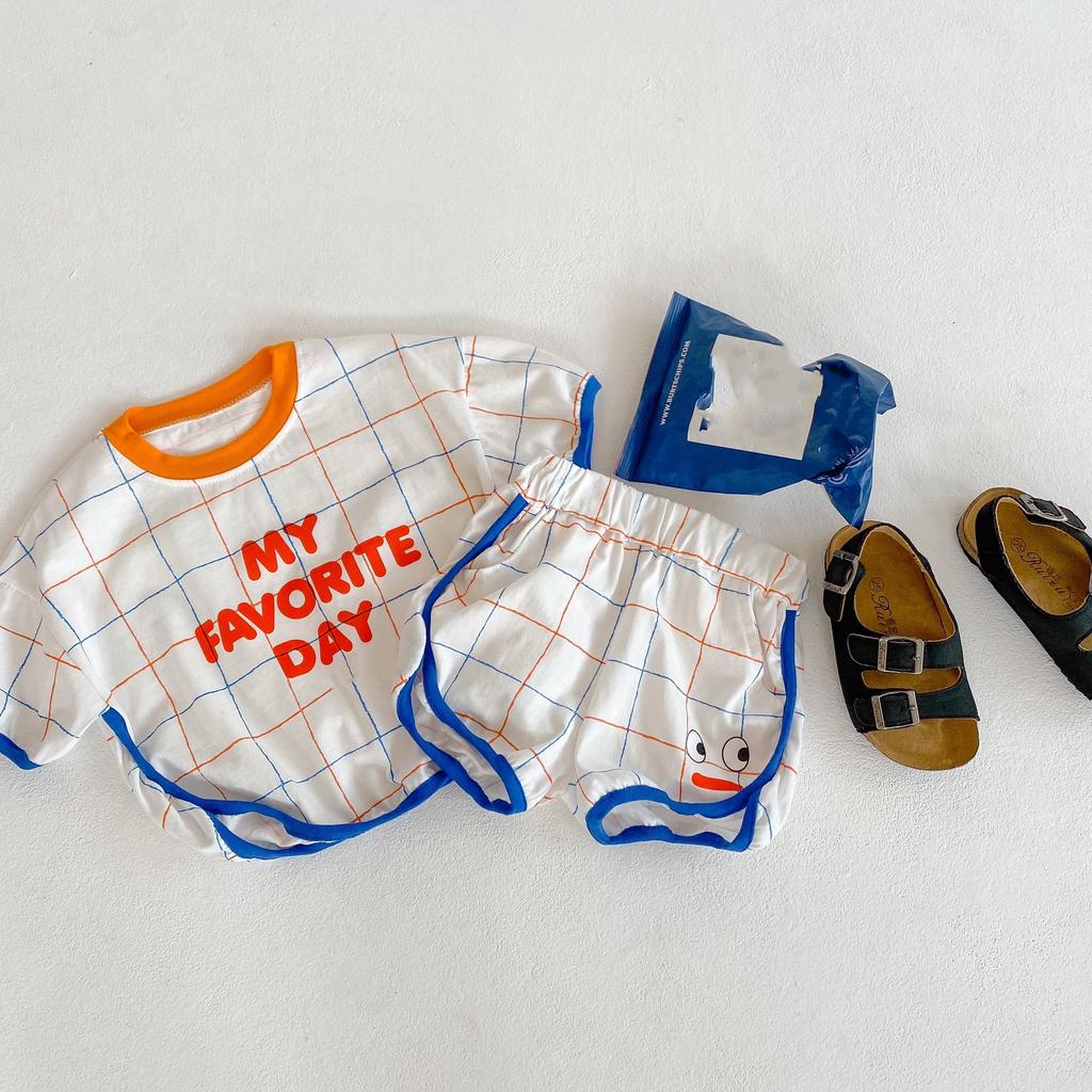 Children's Soft and Comfortable Summer Suit In Small Children Children's Short-sleeved T-shirt + Shorts Cute Fresh Thin Section Two-piece Set
