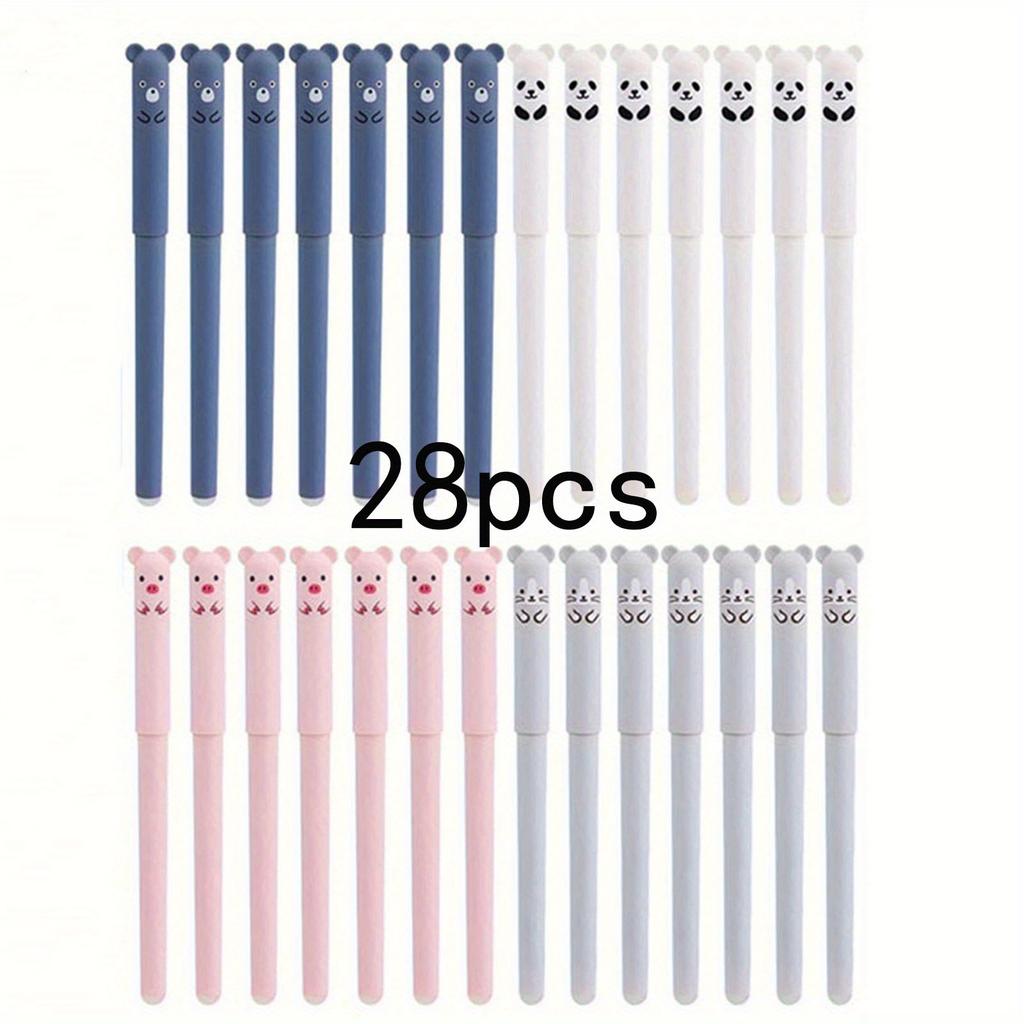 28 Erasable Markers, Suitable for Student and Office Use, 0.35mm Diameter. 4-color Set