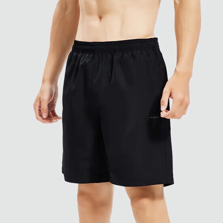 Li Ning Logo Print Elastic Loose Shorts Men Shorts Black YKST067-1