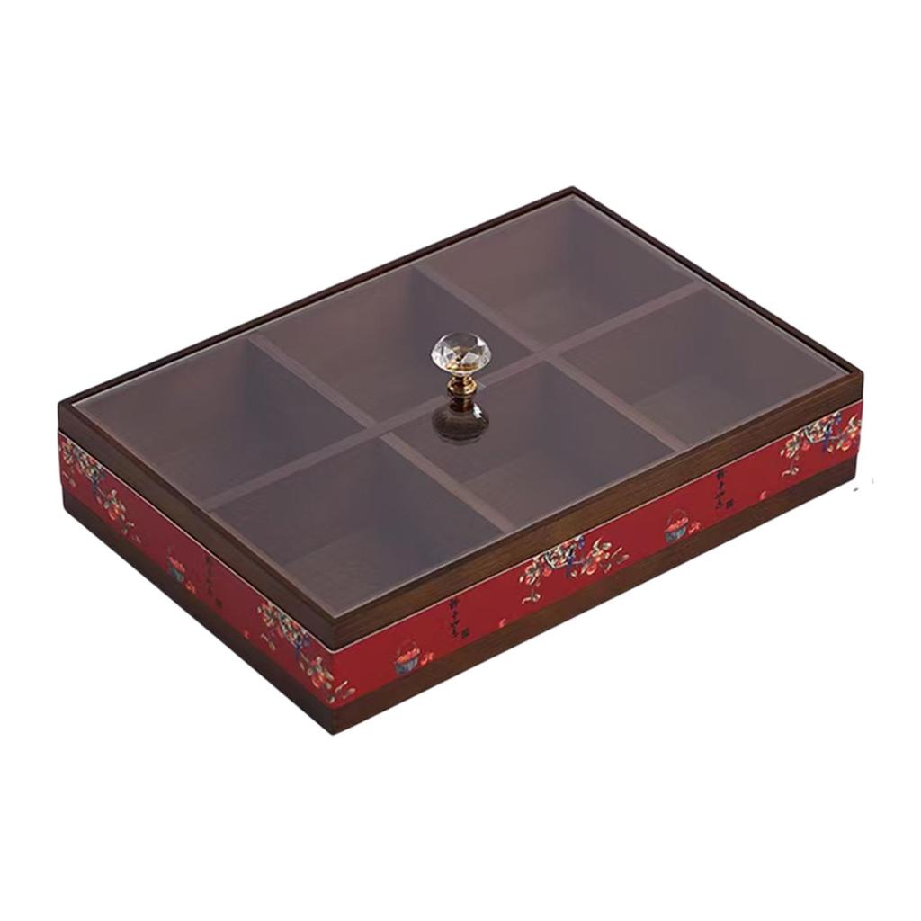 Divided Serving Tray Appetizer Decorative with Clear Lid for Candy And Fruits Dessert Cookies