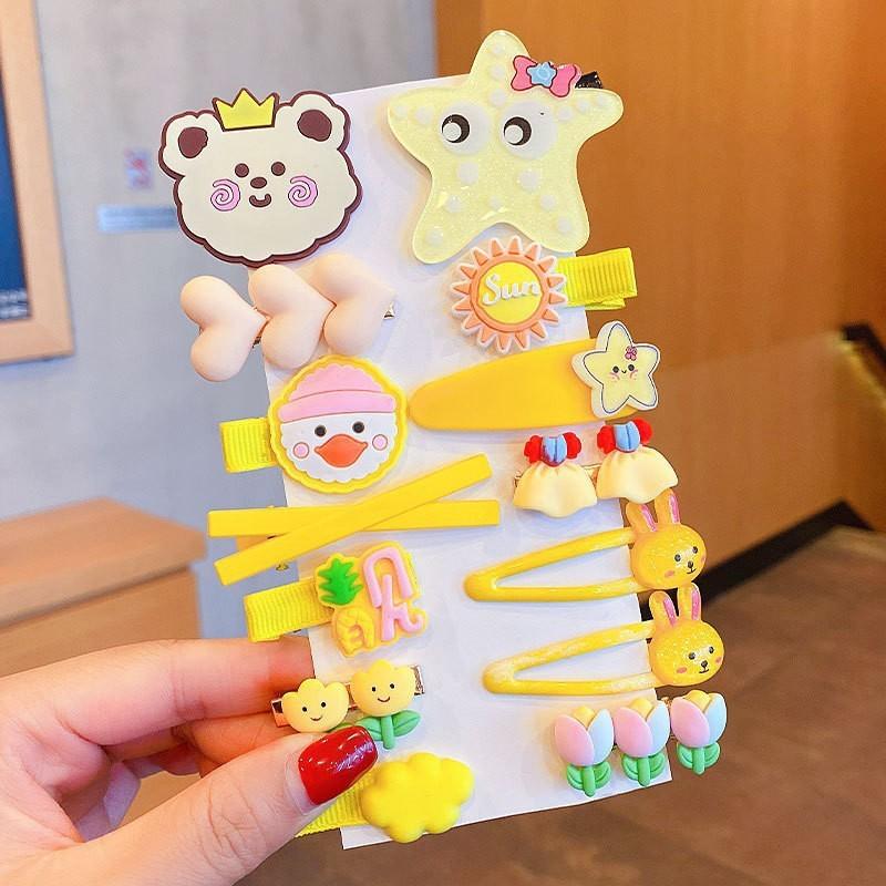 14 Pcs Hairpin Girl Children's Cute Clip Headdress Hairpin New Girl Hair Accessories Bangs Side Clip