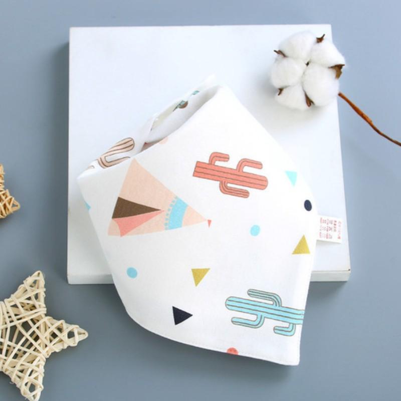 Baby Bibs Triangle Double Cotton Bibs Cartoon Print Saliva Towel Baby Boys Girls Feeding Apron Cotton Bandana Bibs Burp Cloths