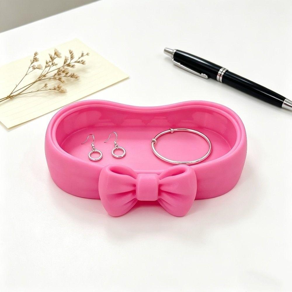 3D Printed Bow Jewelry Tray Bowknot Trinket Dish Ring Holder Dresser Vanity Desk