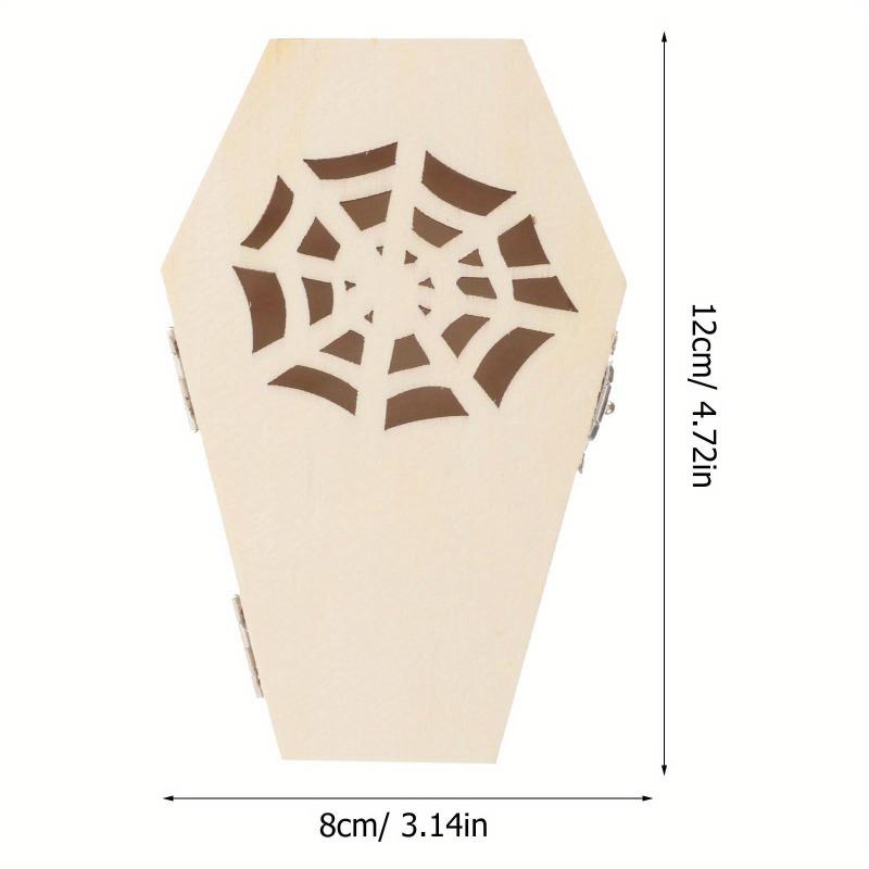 1pc Halloween Box with Lids Halloween Decorations Mini Wooden Coffin Box Treat Candy Box Halloween Coffin Box for Party