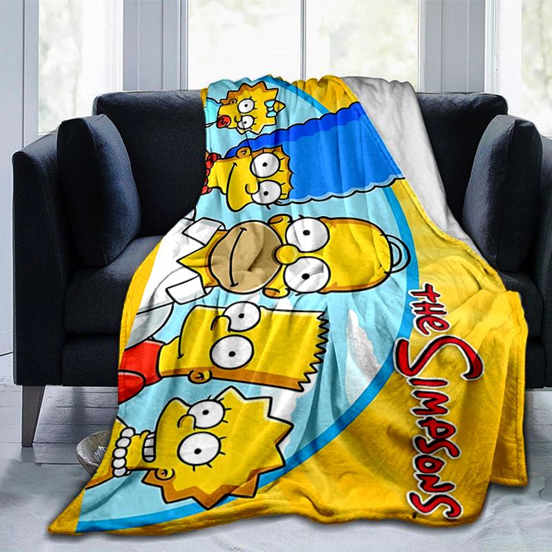 1Pc Simpsons Family Blanket Soft And Comfortable Casual Warm Camping Travel Christmas Halloween Gift M292175